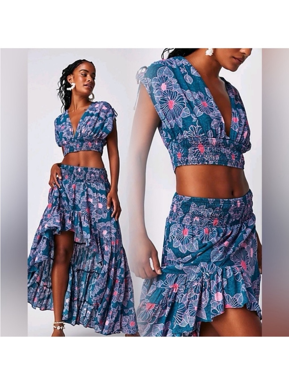 Free People Morning Sun Skirt and Top Medium NWOT